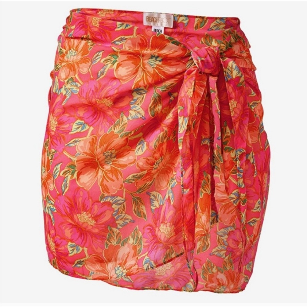 Beach Riot Melanie Sarong in Miami Peony Beach Swim Coverup